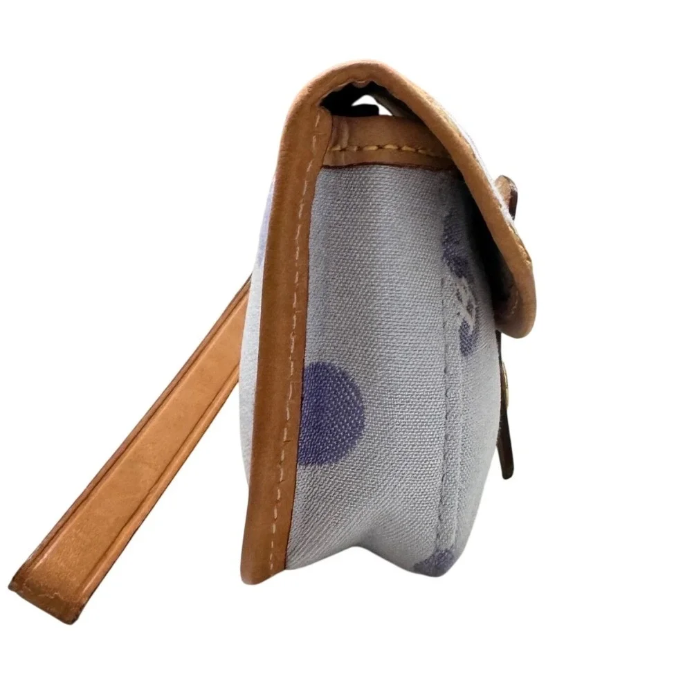 Dooney & Bourke Polka Dot Monogram Flap Wristlet‎ Womens Small Lavender M6371703